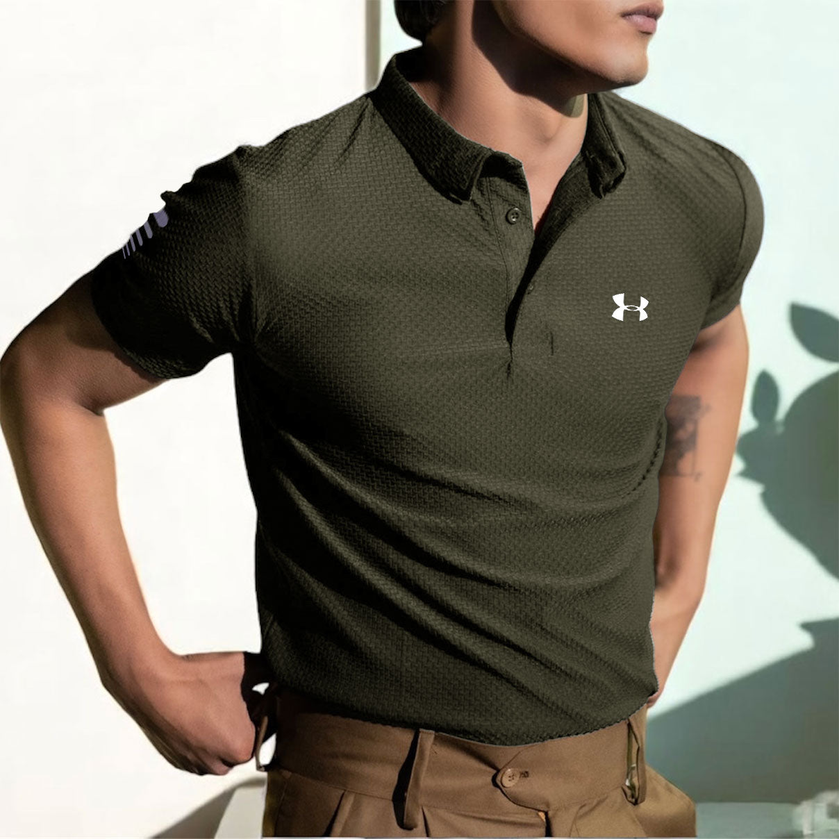 U-N-D-E-R / A-R-M-O-U-R OLIVE Polo Shirt