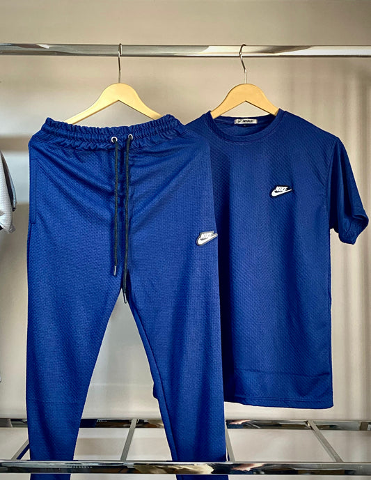 N-i-k-e blue track suit mash fabric (imported)
