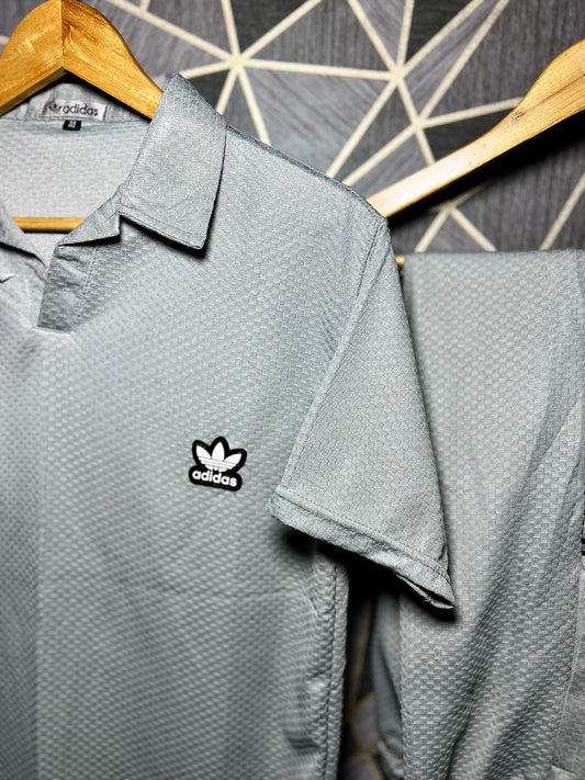 Adidas grey track suit mash fabric (imported)